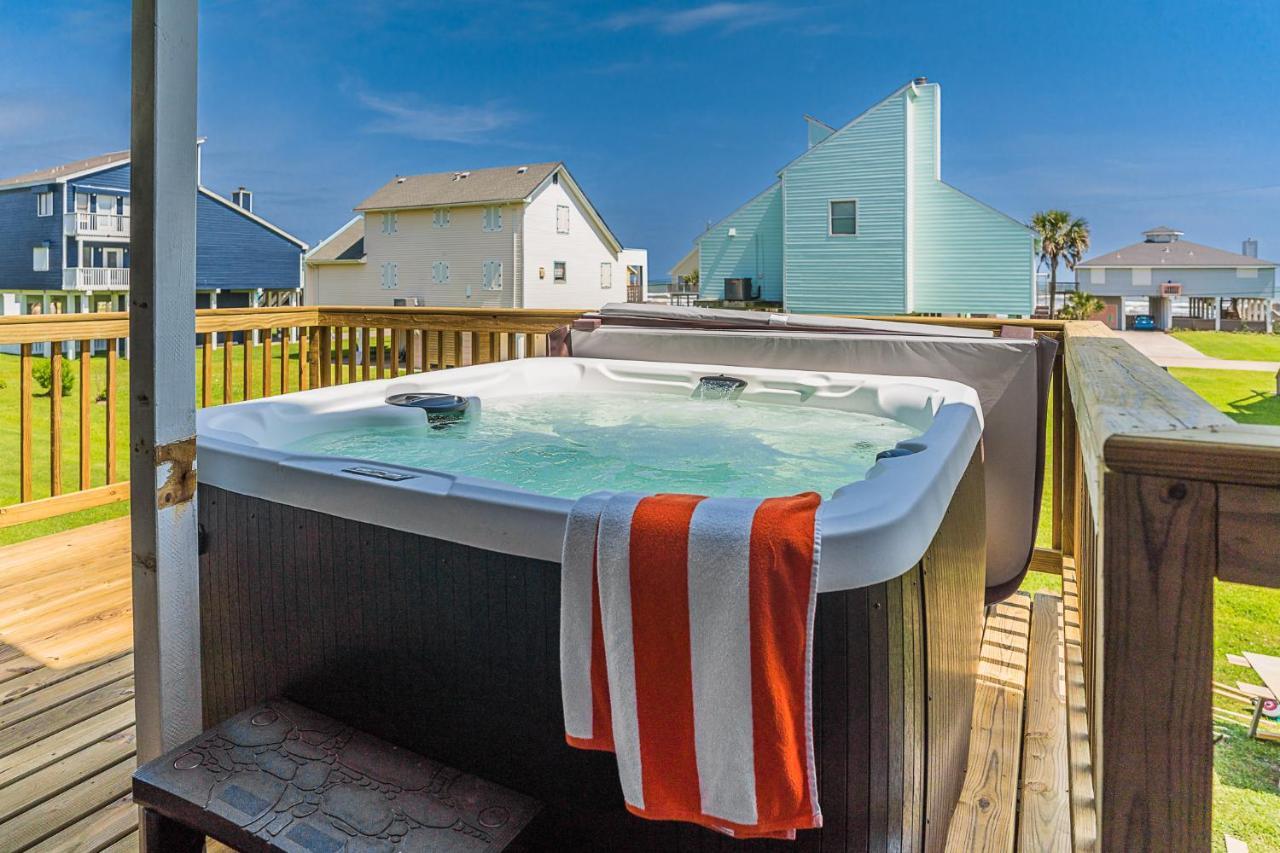 Hot Tub - Ocean Views - Steps To Private Beach - Quiet Location Galveston Dış mekan fotoğraf