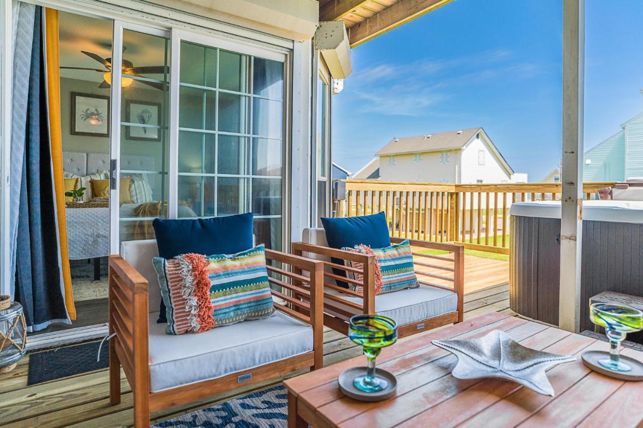 Hot Tub - Ocean Views - Steps To Private Beach - Quiet Location Galveston Dış mekan fotoğraf